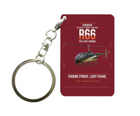 Thumbnail for Robinson R66 design on dark red designed key chain, double-side print