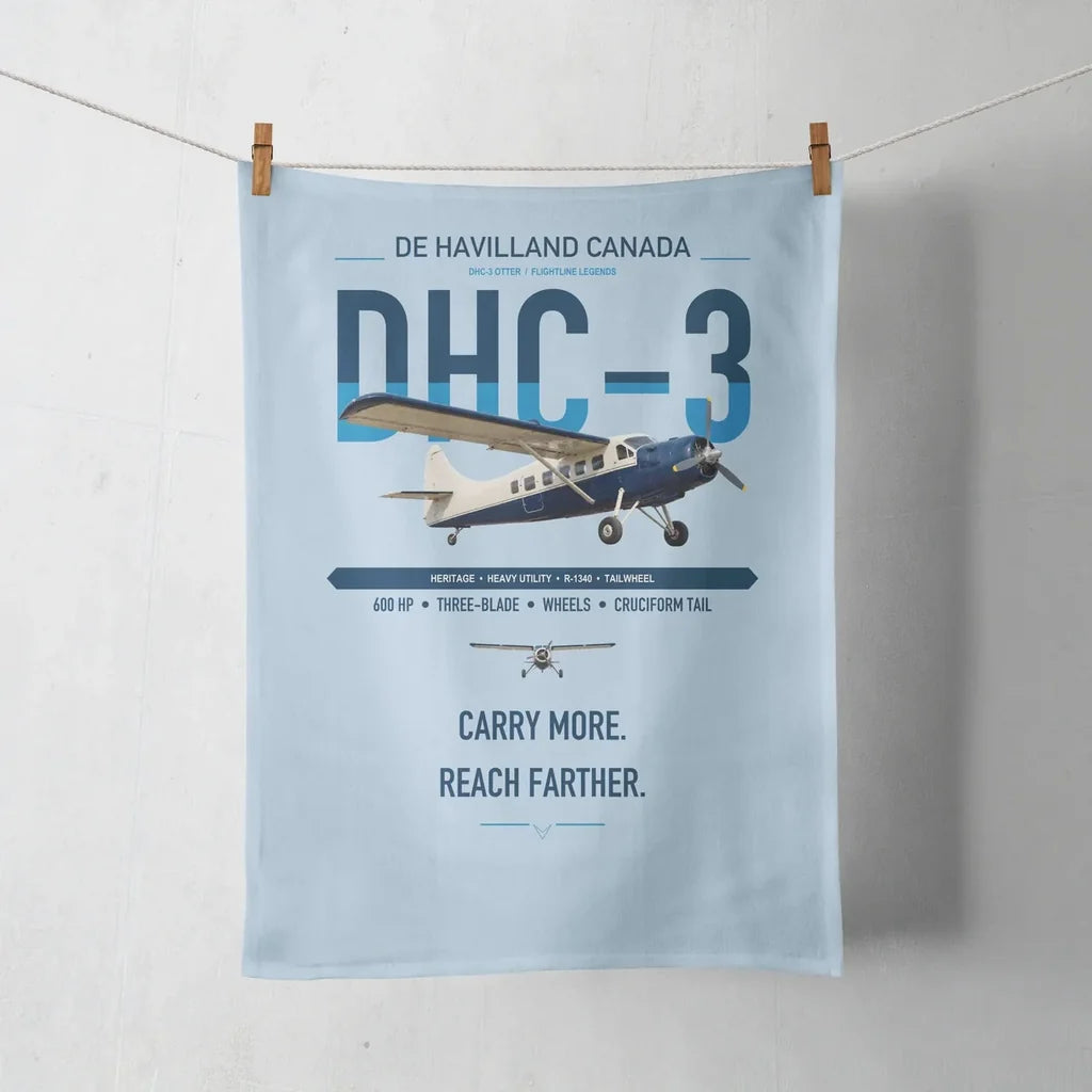 DHC-3 Otter design on light blue towel