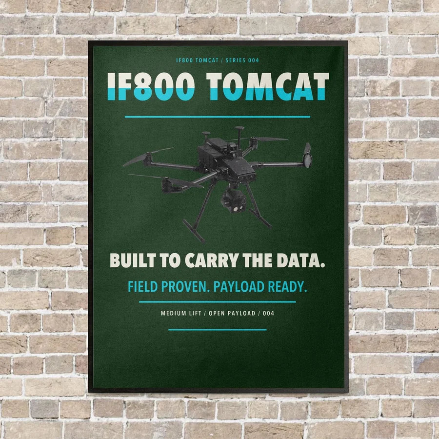 Inspired Flight IF800 Tomcat vertical canvas print - framed - dark green background