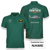 Thumbnail for Airbus Helicopters AS565 MBe Panther design on green+name double-side polo t-shirt, double-side print
