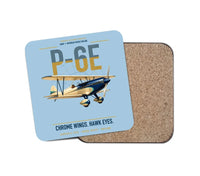 Thumbnail for Curtiss P-6E Hawk design on light blue 1 piece coaster