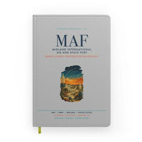 Thumbnail for Midland International Air and Space Port (MAF) design on light gray notebook