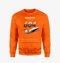 Thumbnail for Bombardier Challenger 604 design on orange sweatshirt