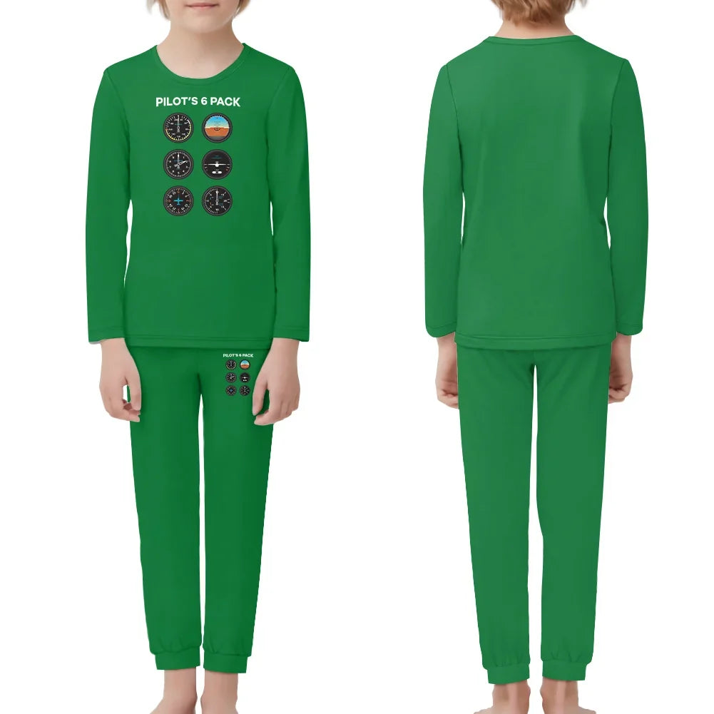 Pilot's 6 Pack children pajamas - Green
