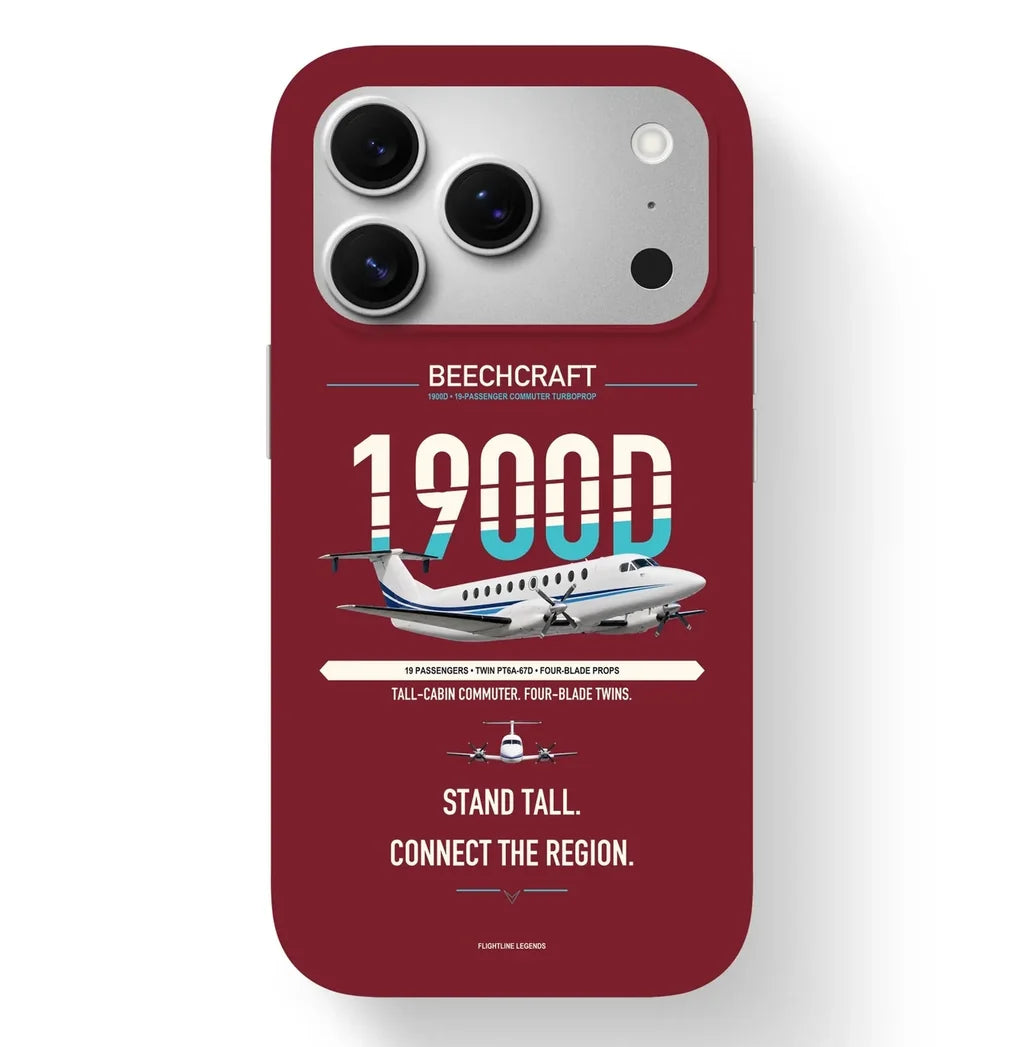 Beechcraft 1900D Case design on dark red iphone case