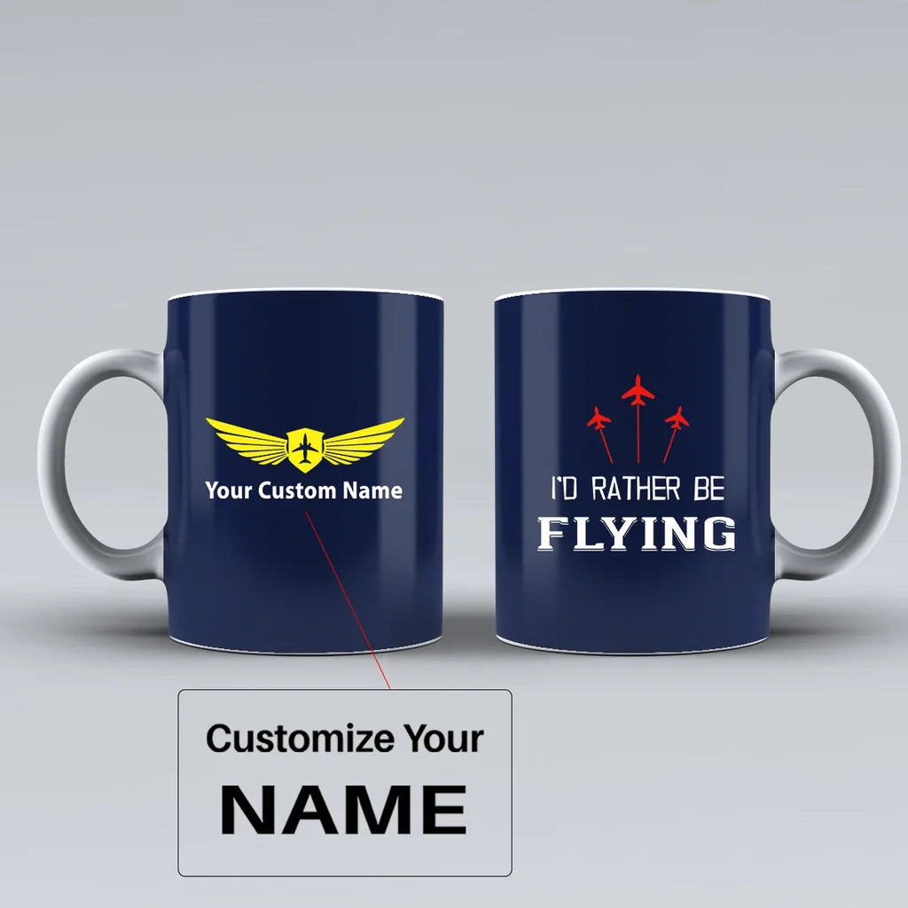 Customisable I'd Rather Be Flying Mug - view 5