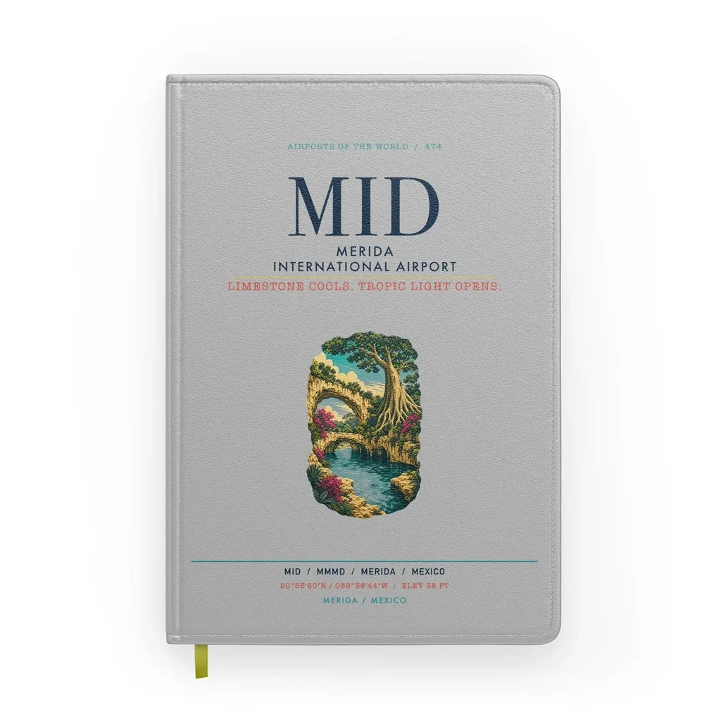 Merida International Airport (MID) design on light gray notebook