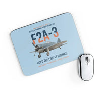 Thumbnail for F2A-3 Buffalo Hold the Line at Midway design on light blue rectangle mouse pad