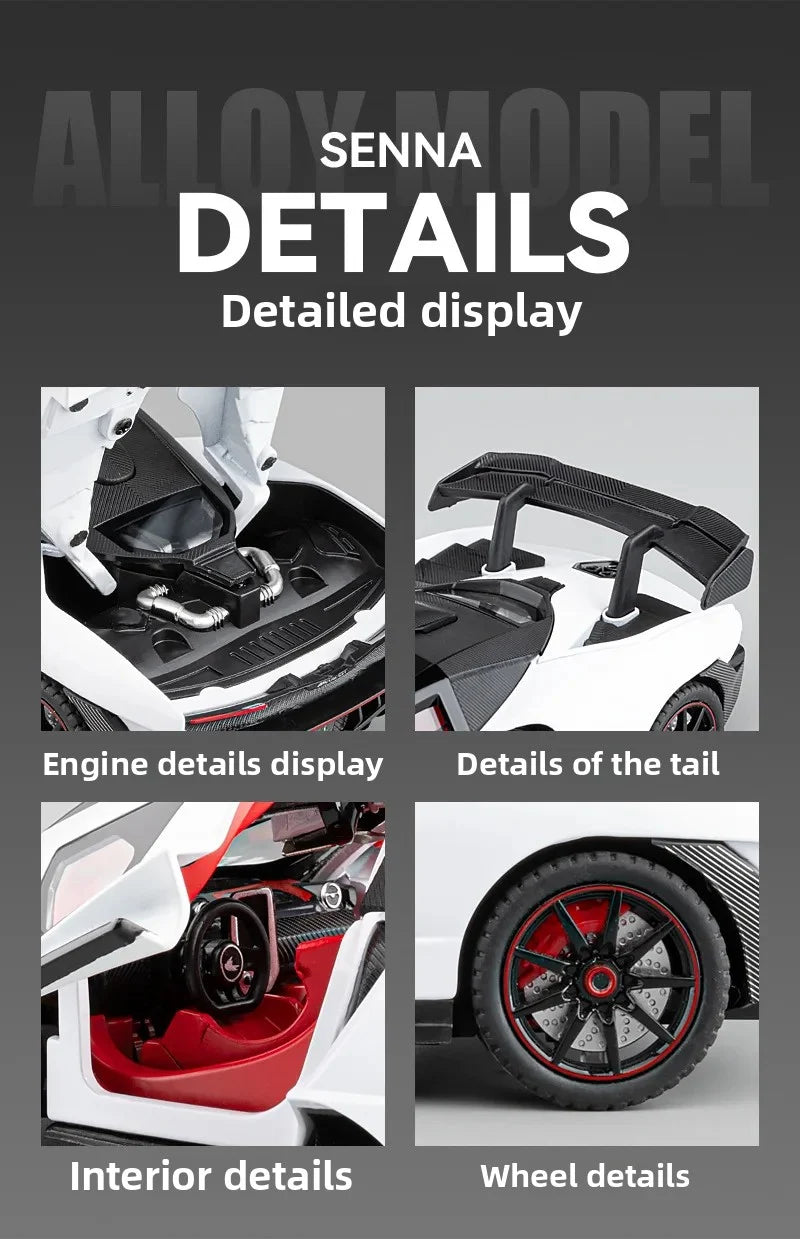 1:24 Realistic Alloy Sports Car Model - view 7