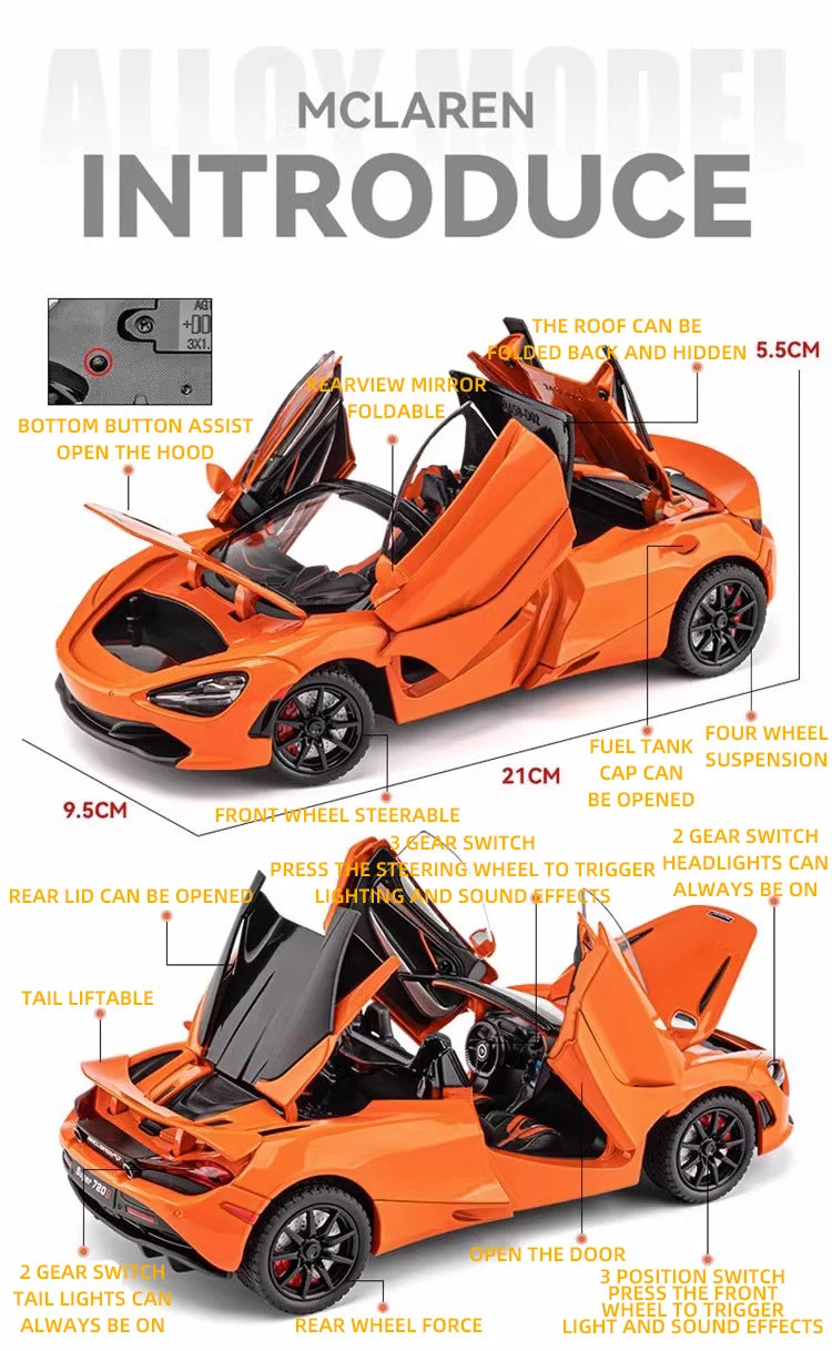 1:24 P1 720S Alloy Supercar Model - view 6