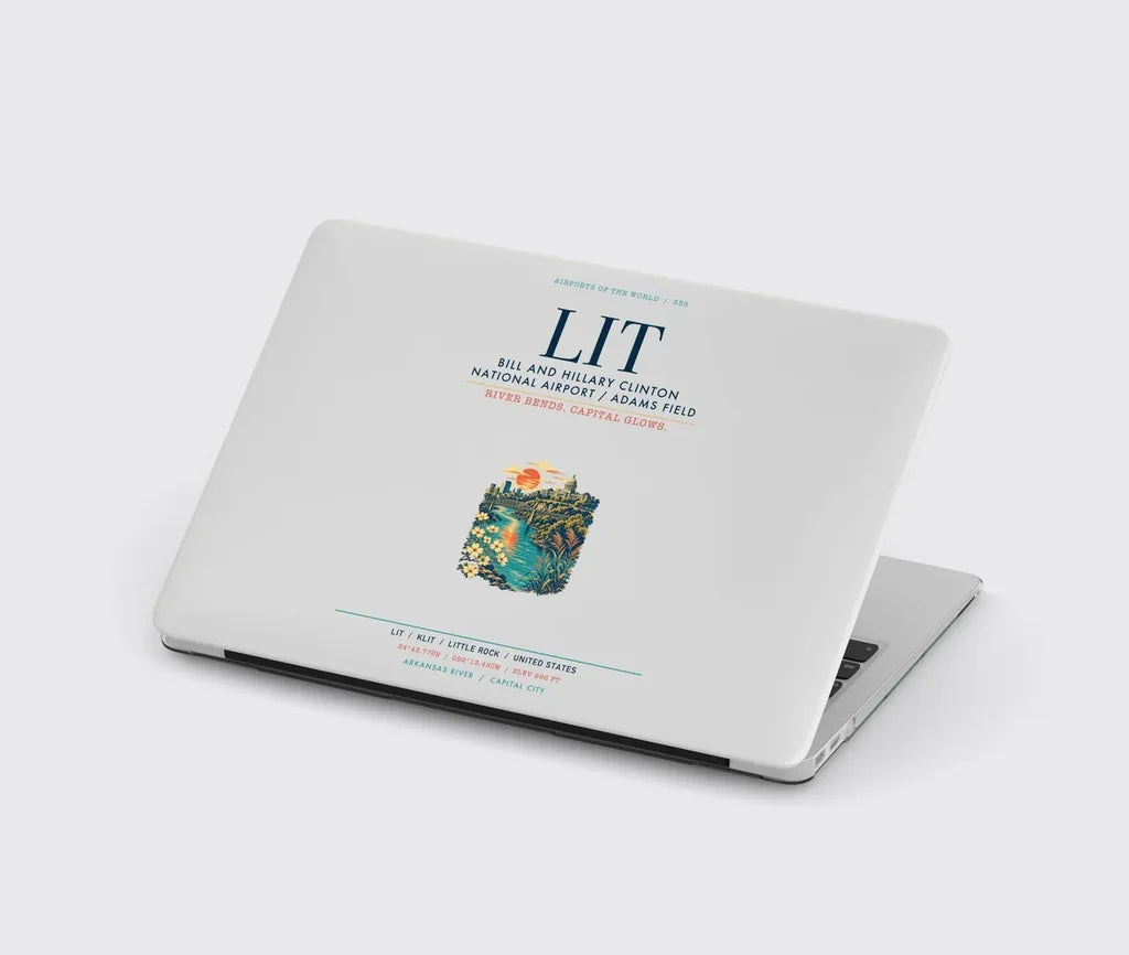 Bill and Hillary Clinton National Airport (LIT) design on light gray MacBook case