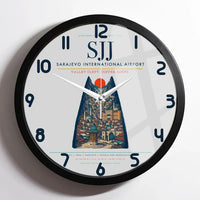 Thumbnail for Sarajevo International Airport SJJ Wall-Clock Framed - Light Gray
