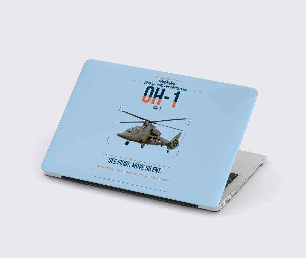 Kawasaki OH-1 design on light blue MacBook case