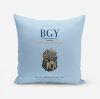 Thumbnail for Milan Bergamo Airport (BGY) design on light blue pillow