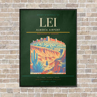 Thumbnail for Almería Airport LEI vertical canvas print - framed - dark green background
