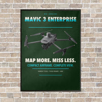 Thumbnail for DJI Mavic 3 Enterprise vertical canvas print - framed - dark green background