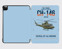 Thumbnail for Bell Canada CH-146 Griffon design on light blue ipad tablet case