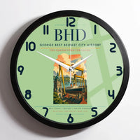 Thumbnail for George Best Belfast City Airport BHD Wall-Clock Framed - Light Green