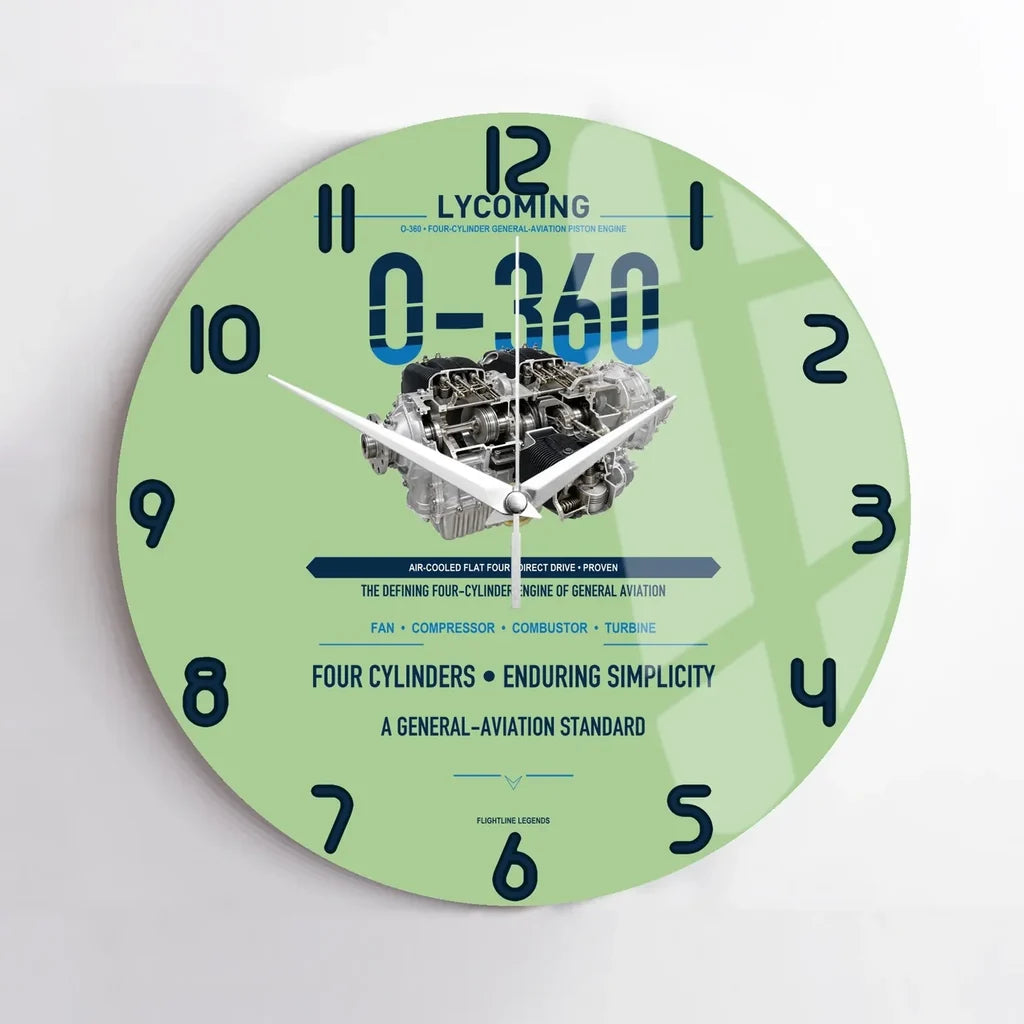 O-360 design on light green no frame wall clock