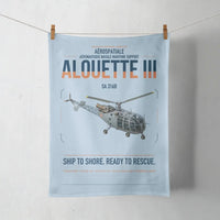 Thumbnail for Aérospatiale SA 316B Alouette III design on light blue towel