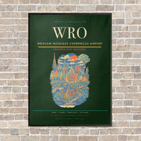 Thumbnail for Wrocaw Nicolaus Copernicus Airport WRO - Canvas Framed - Dark Green