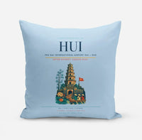 Thumbnail for Phu Bai International Airport (HUI) design on light blue pillow