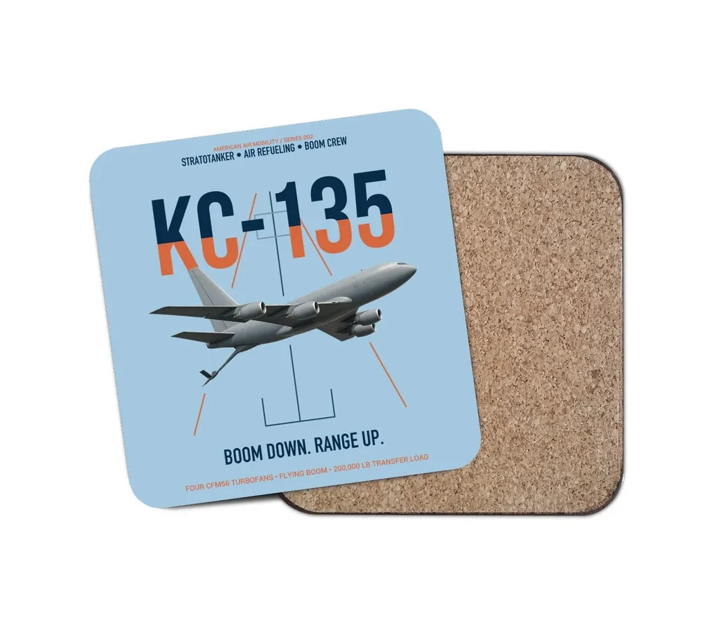 KC-135 STRATOTANKER design on light blue 1 piece coaster