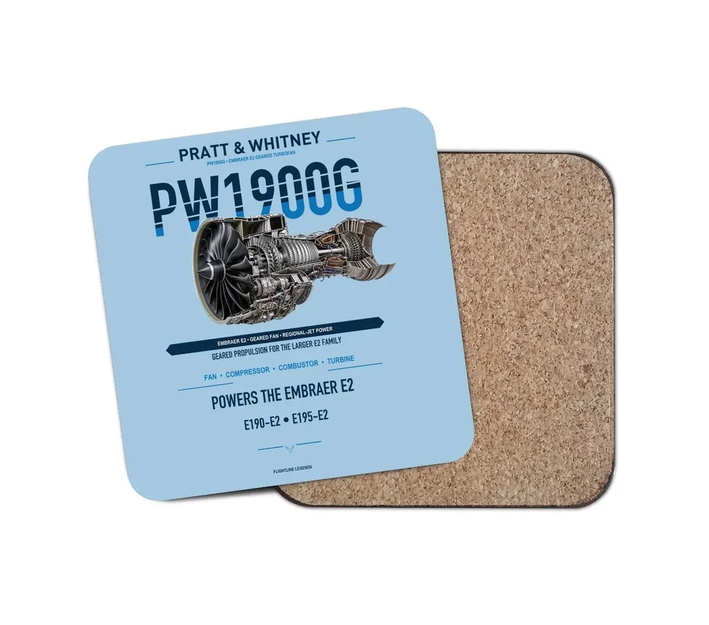 PW1900G design on light blue 1 piece coaster
