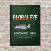 Thumbnail for Saab GlobalEye vertical canvas print - framed - dark green background