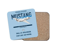 Thumbnail for Cessna Citation Mustang design on light blue 1 piece coaster