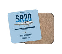 Thumbnail for Cirrus SR20 design on light blue 1 piece coaster