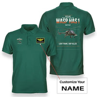 Thumbnail for Westland Wasp HAS1 design on green+name double-side polo t-shirt, double-side print