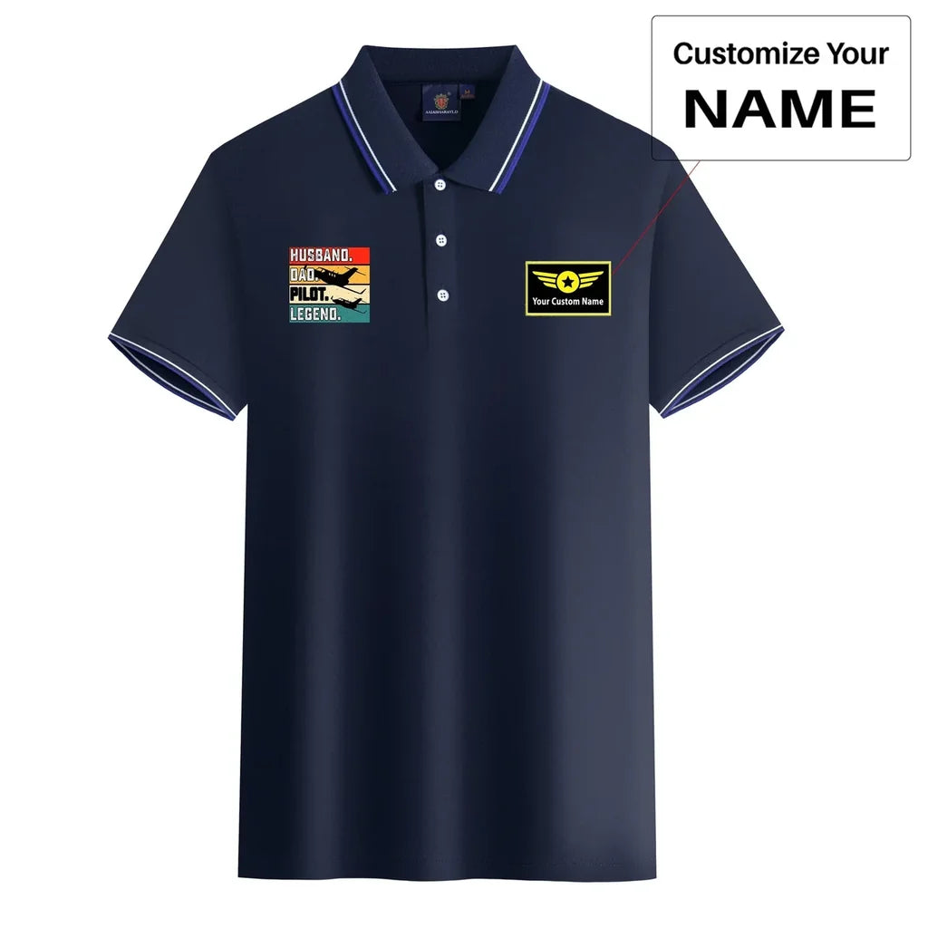 Customisable Husband & Dad & Pilot Polo Shirt - view 5