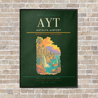 Thumbnail for Antalya Airport AYT - Canvas Framed - Dark Green