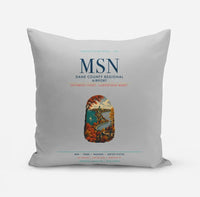 Thumbnail for Dane County Regional Airport Madison (MSN) design on light gray pillow