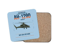 Thumbnail for AgustaWestland AH-129D Mangusta design on light blue 1 piece coaster