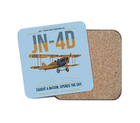 Thumbnail for Curtiss JN-4D Jenny design on light blue 1 piece coaster