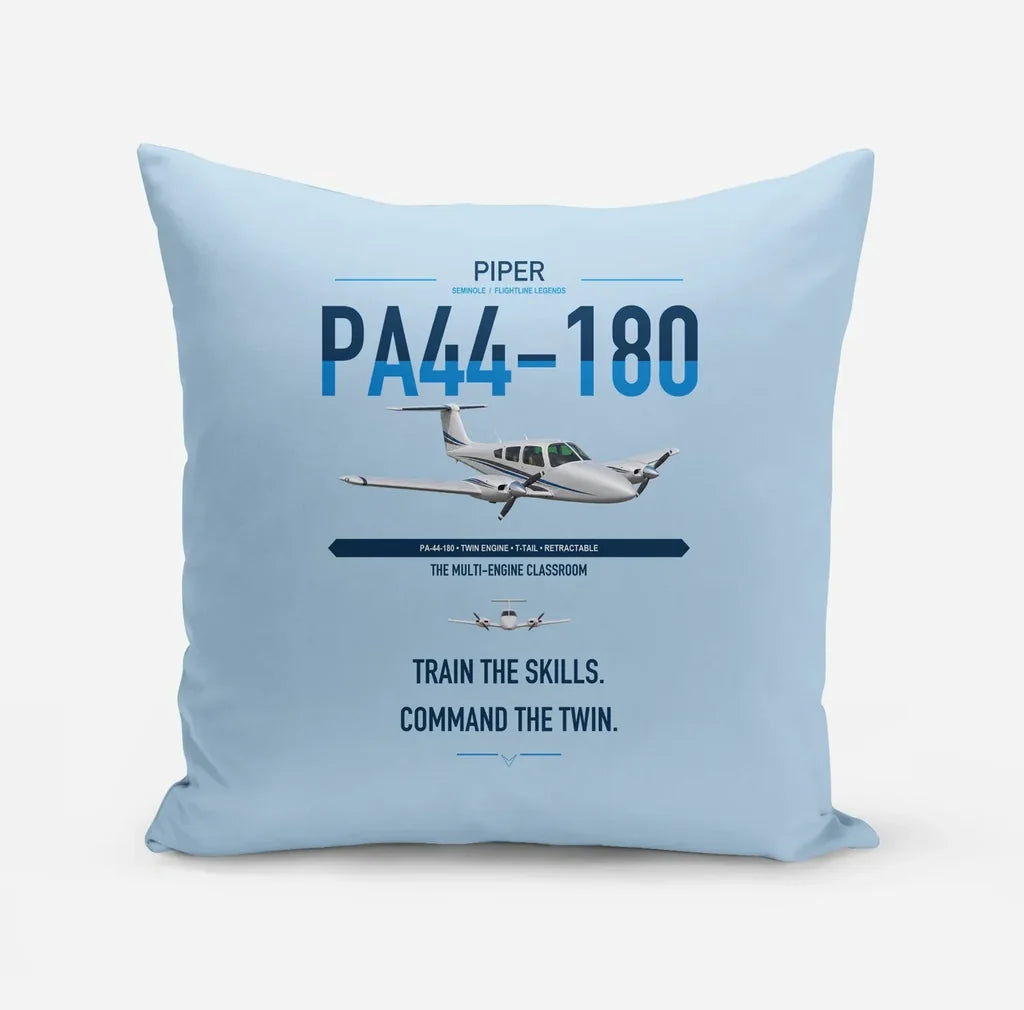 Piper PA-44-180 Seminole design on light blue pillow