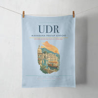 Thumbnail for Maharana Pratap Airport (UDR) design on light blue towel