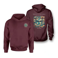 Thumbnail for VINTAGE G4100 - The Round The World - Double-Side Hoodie design on darkred double side