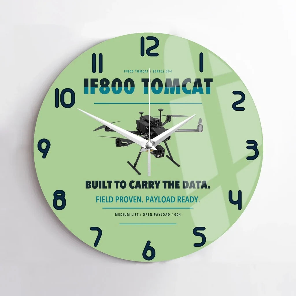 Inspired Flight IF800 Tomcat design on light green no frame wall clock