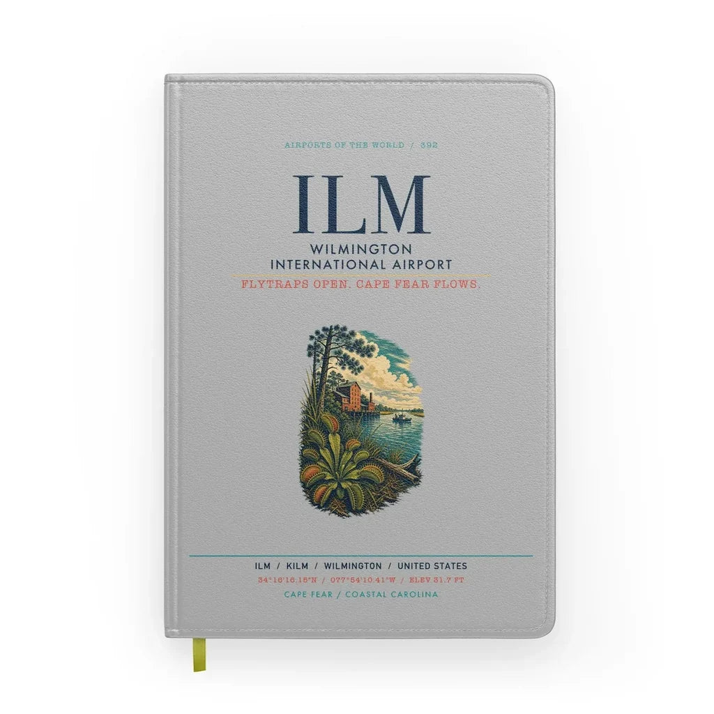 Wilmington International Airport (ILM) design on light gray notebook
