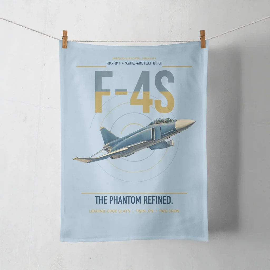 F-4S Phantom II design on light blue towel