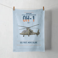 Thumbnail for Kawasaki OH-1 design on light blue towel