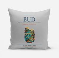 Thumbnail for Budapest Ferenc Liszt International Airport (BUD) design on light gray pillow