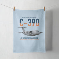 Thumbnail for C-390 Millennium design on light blue towel