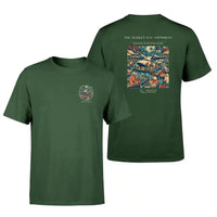 Thumbnail for VINTAGE G4404 - The Market Day Amphibian - Double-Side T-Shirt design on darkgreen double side t shirt