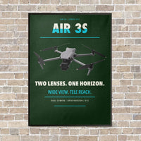 Thumbnail for DJI Air 3S vertical canvas print - framed - dark green background