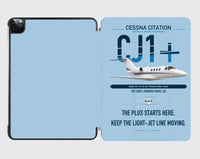 Thumbnail for Cessna Citation CJ1+ design on light blue ipad tablet case