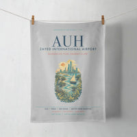 Thumbnail for Abu Dhabi Zayed International Airport (AUH) design on light gray towel
